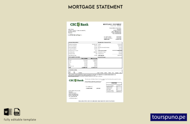 listo para imprimir el extracto de hipoteca del banco CEC de Rumania en formato 